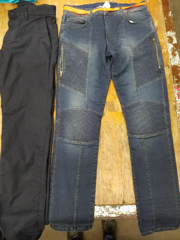 Photo of two jeans showing available samples