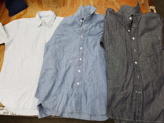 Photo of button up shirts showing available samples